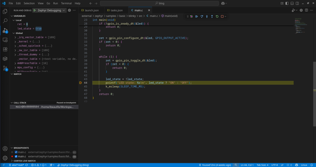 Easy Debugging Zephyr with VSCode