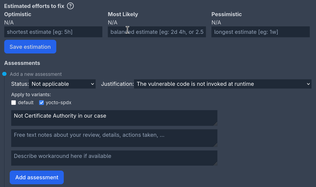 Assessing a vulnerability in VulnScout
