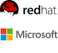 Red-Hat and Microsoft logos