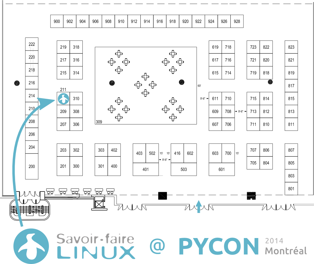 Le kiosque de Savoir-faire Linux à PyCon 2014